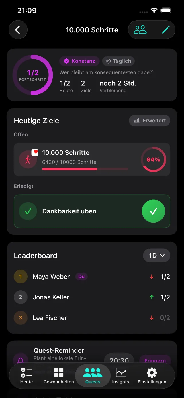 Habit Tracker Quests
