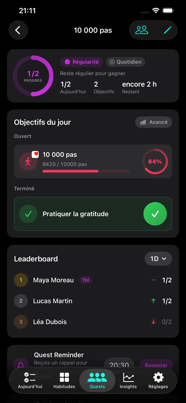 Habit Tracker Quests