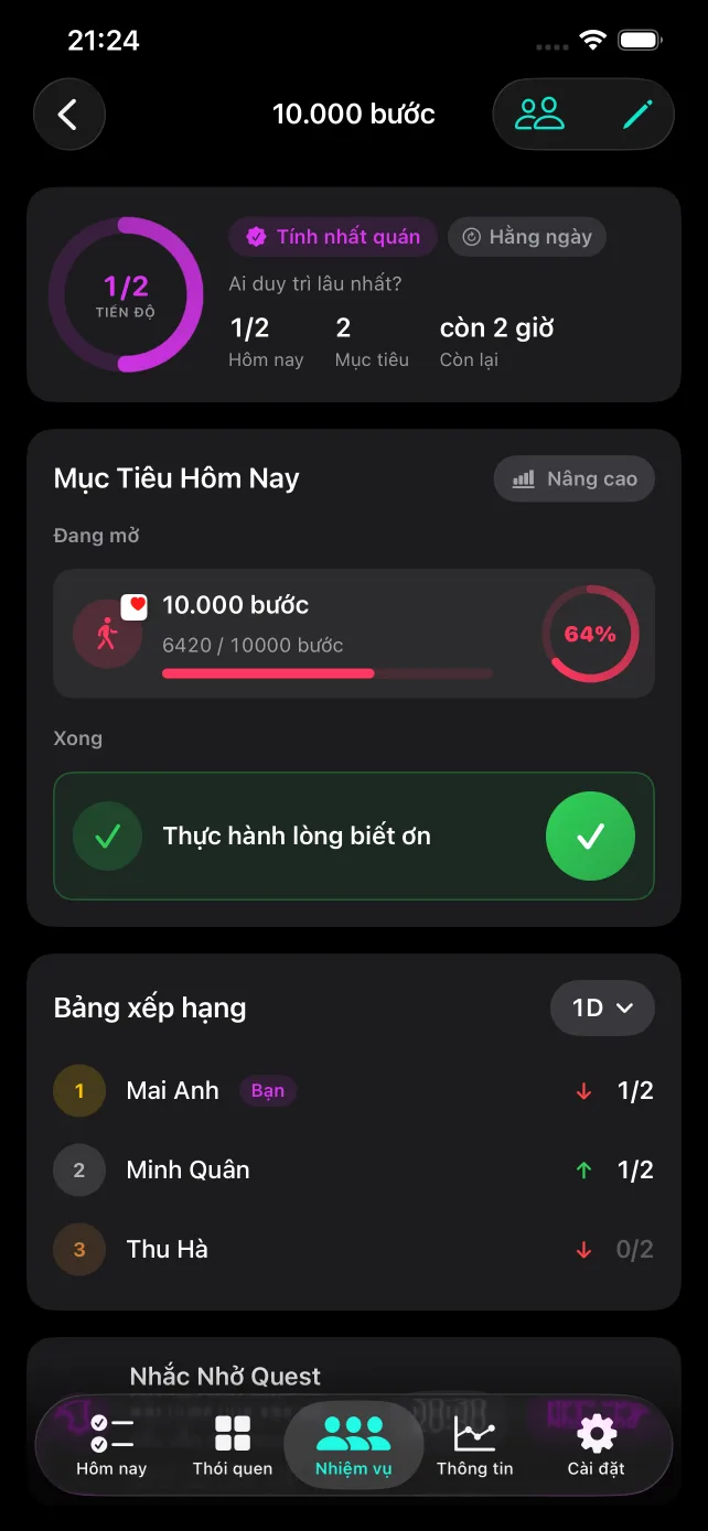 Habit Tracker Quests